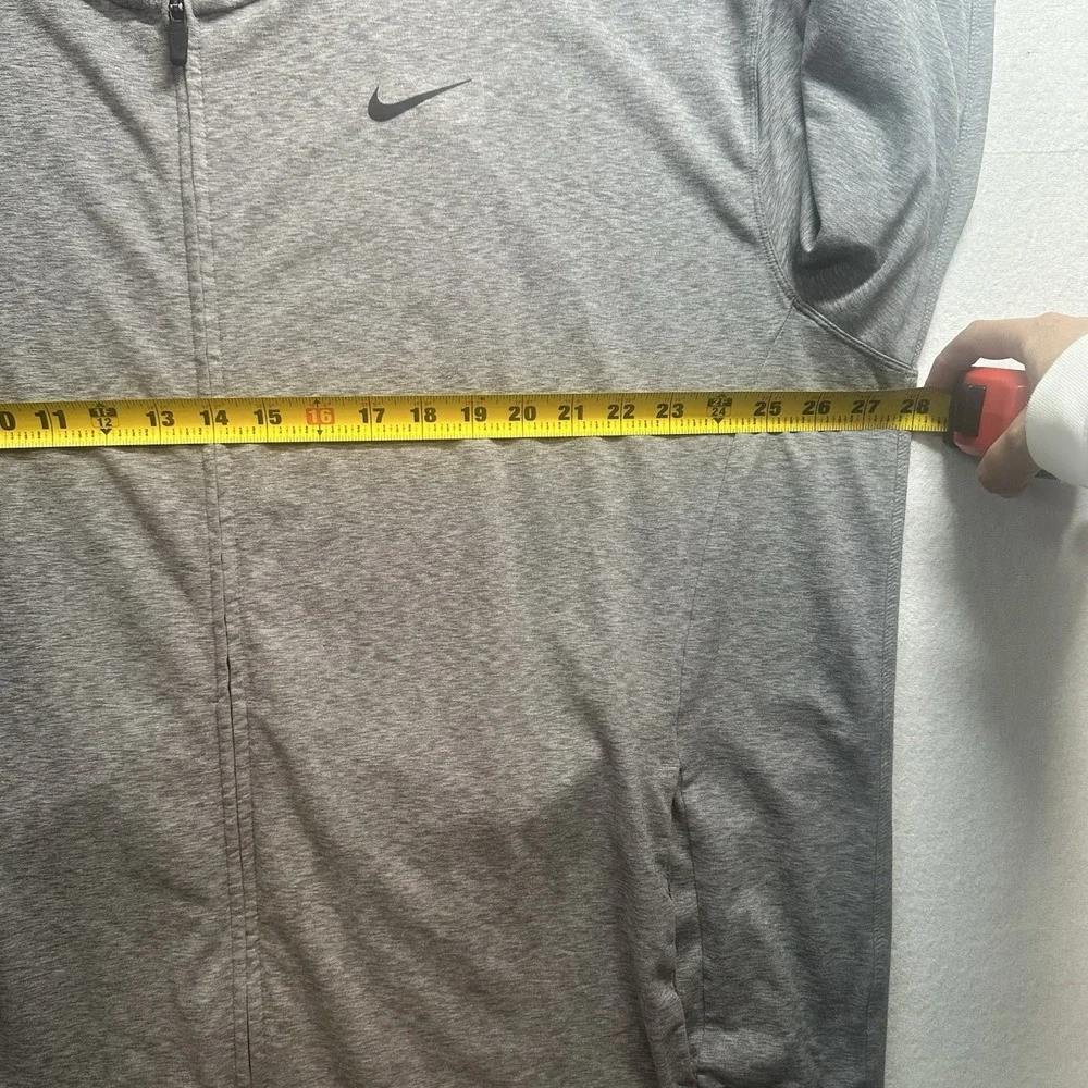 Nike Men's XXL Heather Grey Full-Zip Hooded‎ Sweatshirt with Pockets